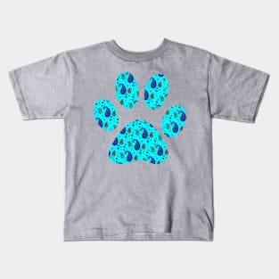 Cashmere pattern on blue background Kids T-Shirt